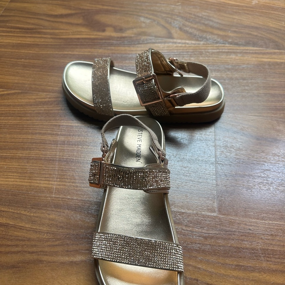 Steve Madden Metallic Sandals with Glittering Straps